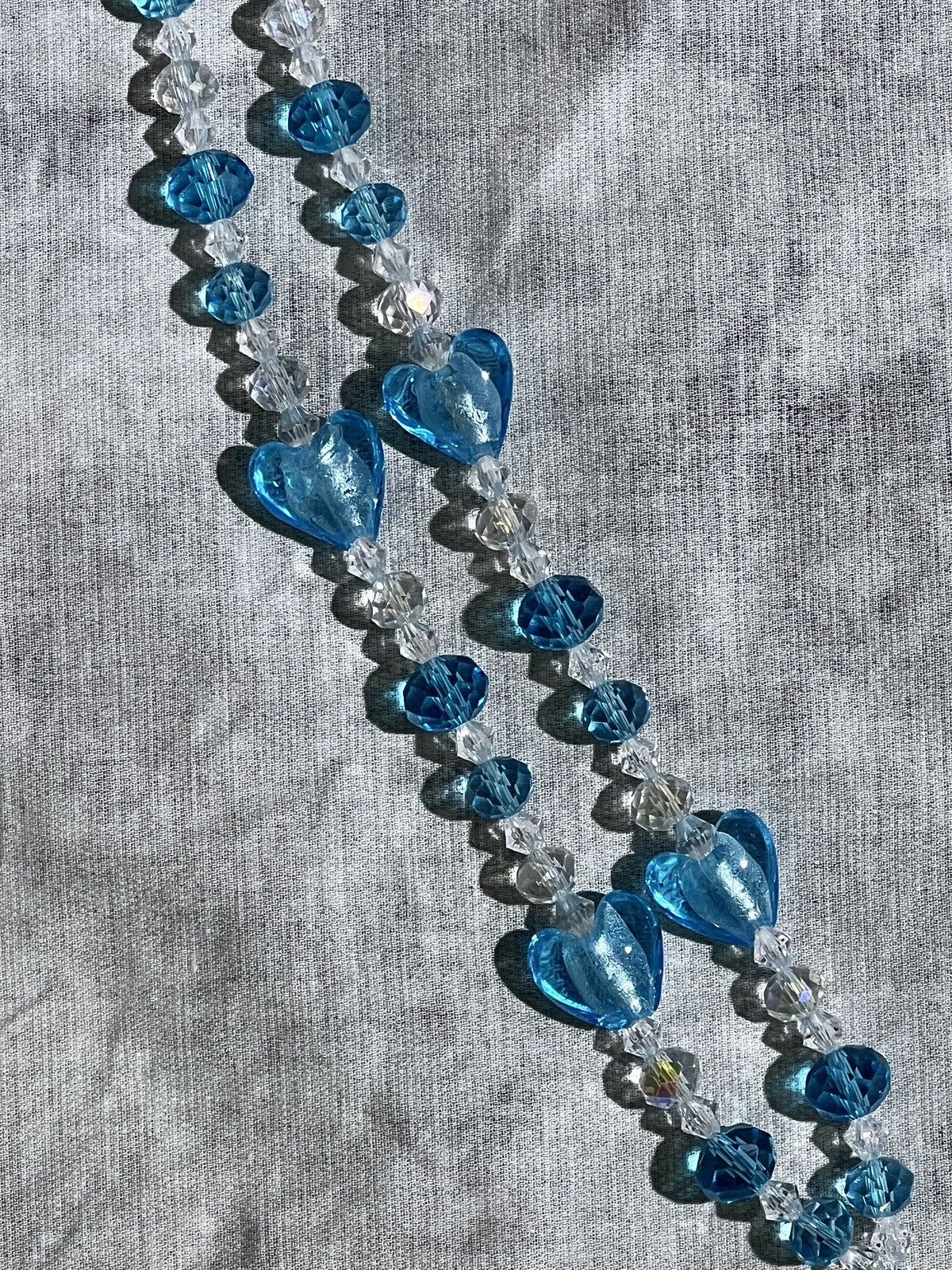 Handmade Heart Butterfly in Blue Handmade Beaded Necklace Size ONE SIZE - 7 Thumbnail