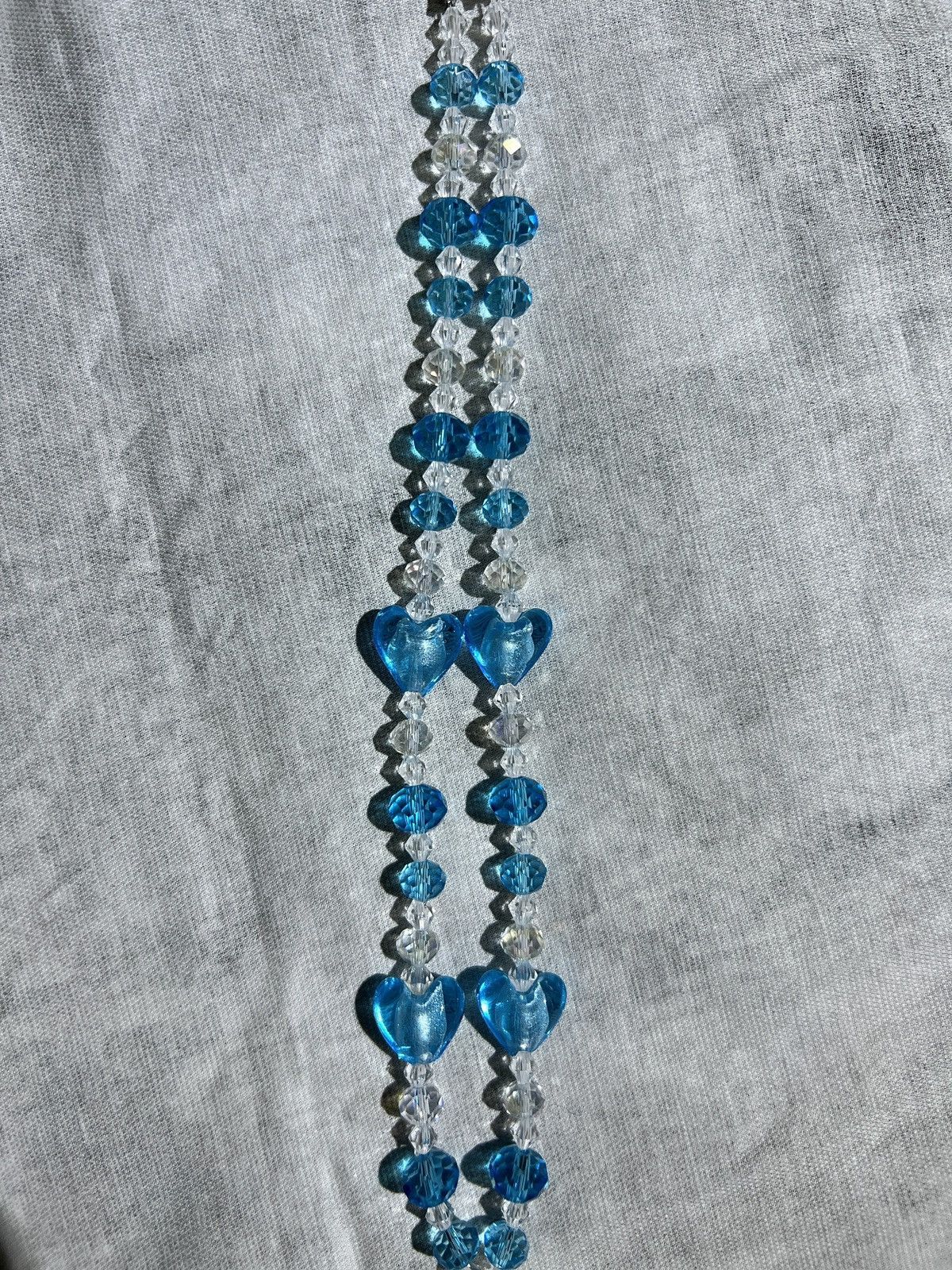 Handmade Heart Butterfly in Blue Handmade Beaded Necklace Size ONE SIZE - 6 Thumbnail
