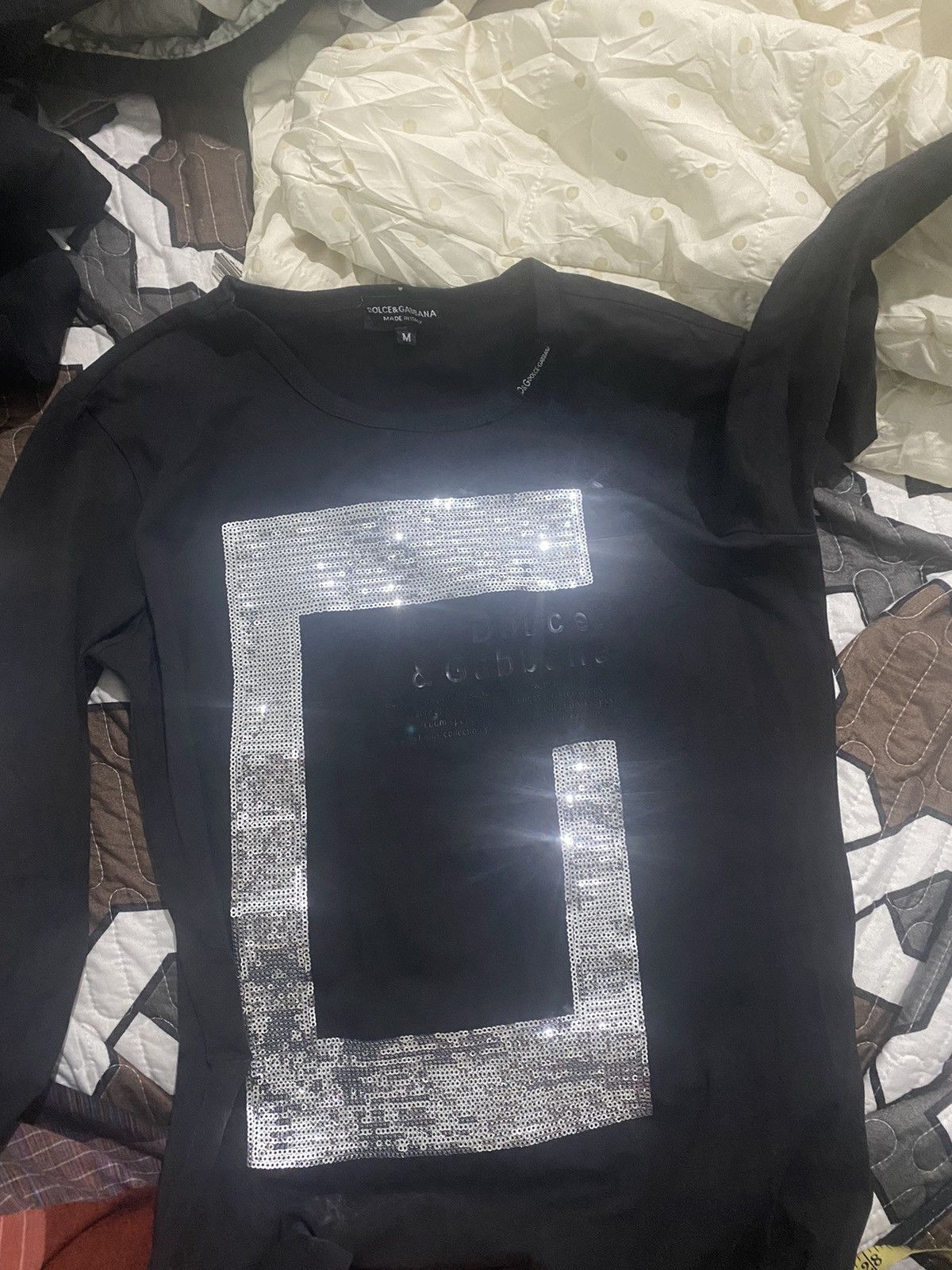 Dolce & Gabbana DOLCE & GABBANA SEQUIN BIG G LOGO LONG SLEEVE Size US M / EU 48-50 / 2 - 8 Thumbnail