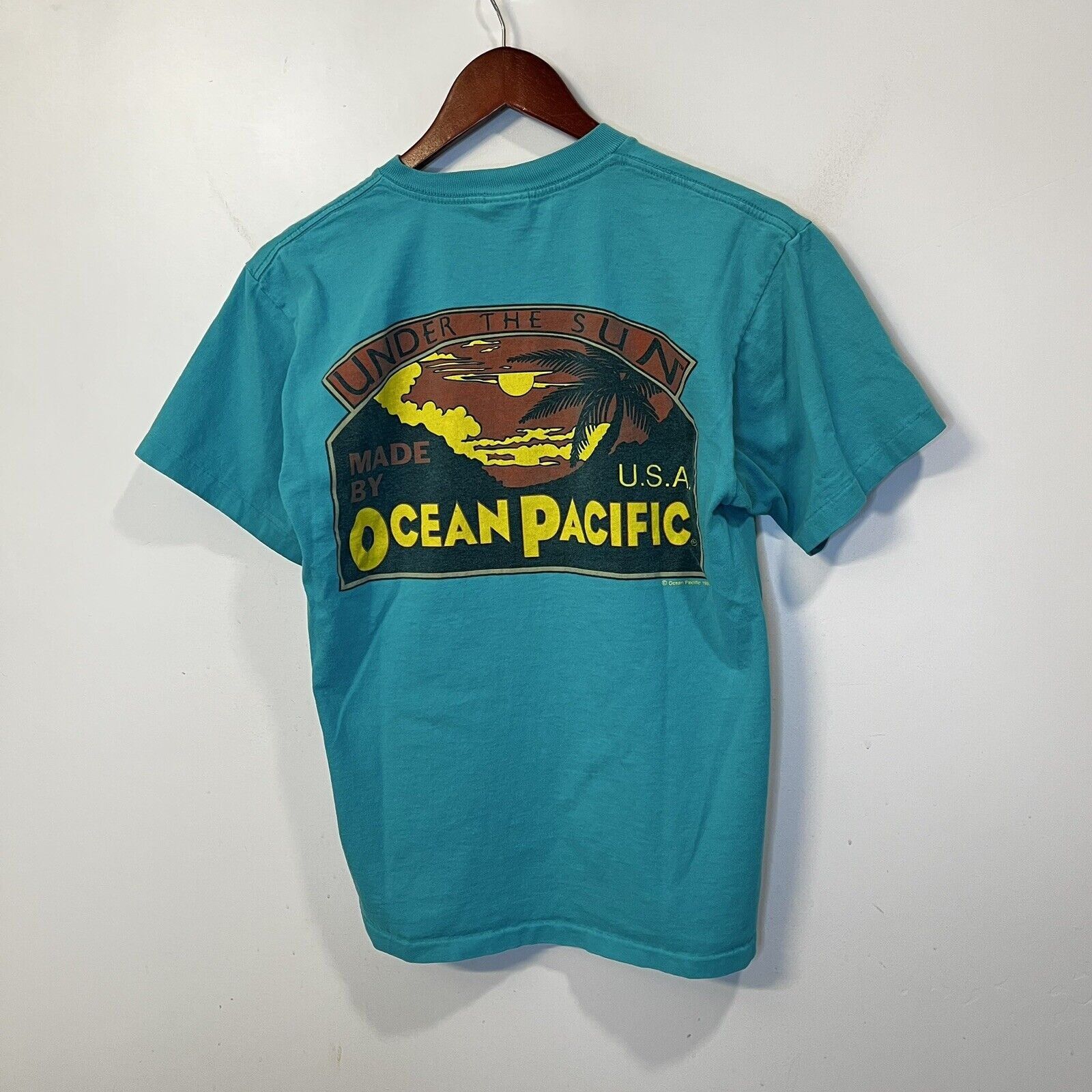 80'S Ocean Pacific Dye-in Print Surf Skate T-Shirt Made in USA Men's L Vintage /eaa520423 main image 0