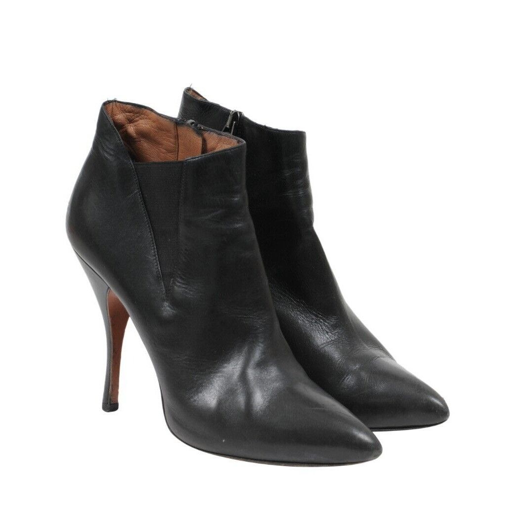 Alaia Booties Black Leather Elastic Side Vamp 120mm Heels Size US 8 / IT 38 - 1 Thumbnail