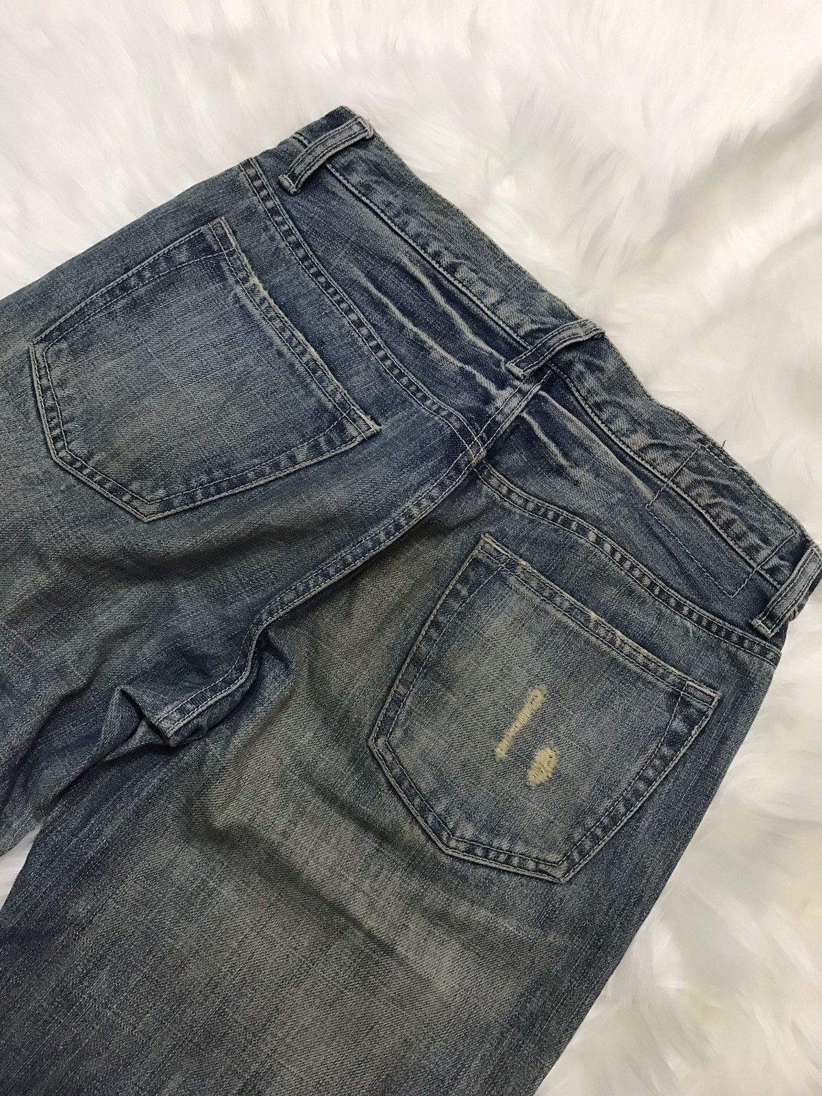 Designer × Japanese Brand Garage Blue Distressed Denim Nice Design Size US 32 / EU 48 - 4 Thumbnail