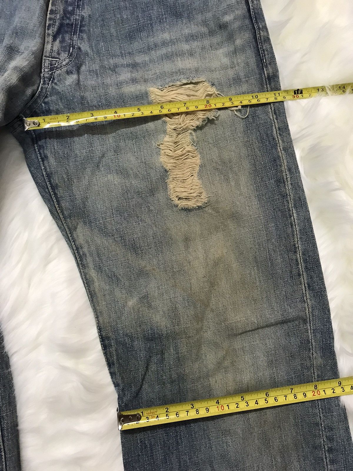Designer × Japanese Brand Garage Blue Distressed Denim Nice Design Size US 32 / EU 48 - 8 Thumbnail