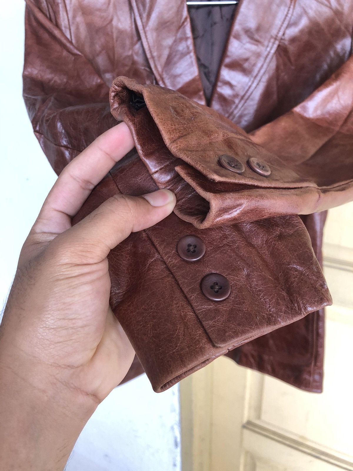 Gap Vintage GAP Single Breasted Leather Jacket Size XS / US 0-2 / IT 36-38 - 6 Thumbnail