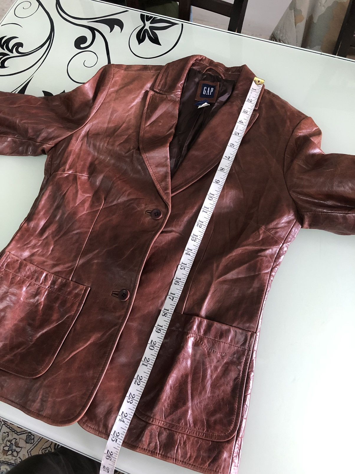 Gap Vintage GAP Single Breasted Leather Jacket Size XS / US 0-2 / IT 36-38 - 17 Thumbnail