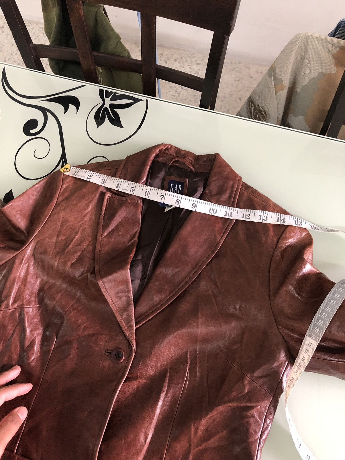 Gap Vintage GAP Single Breasted Leather Jacket Size XS / US 0-2 / IT 36-38 - 19 Thumbnail