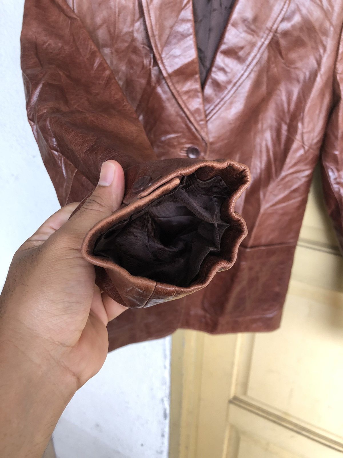 Gap Vintage GAP Single Breasted Leather Jacket Size XS / US 0-2 / IT 36-38 - 7 Thumbnail