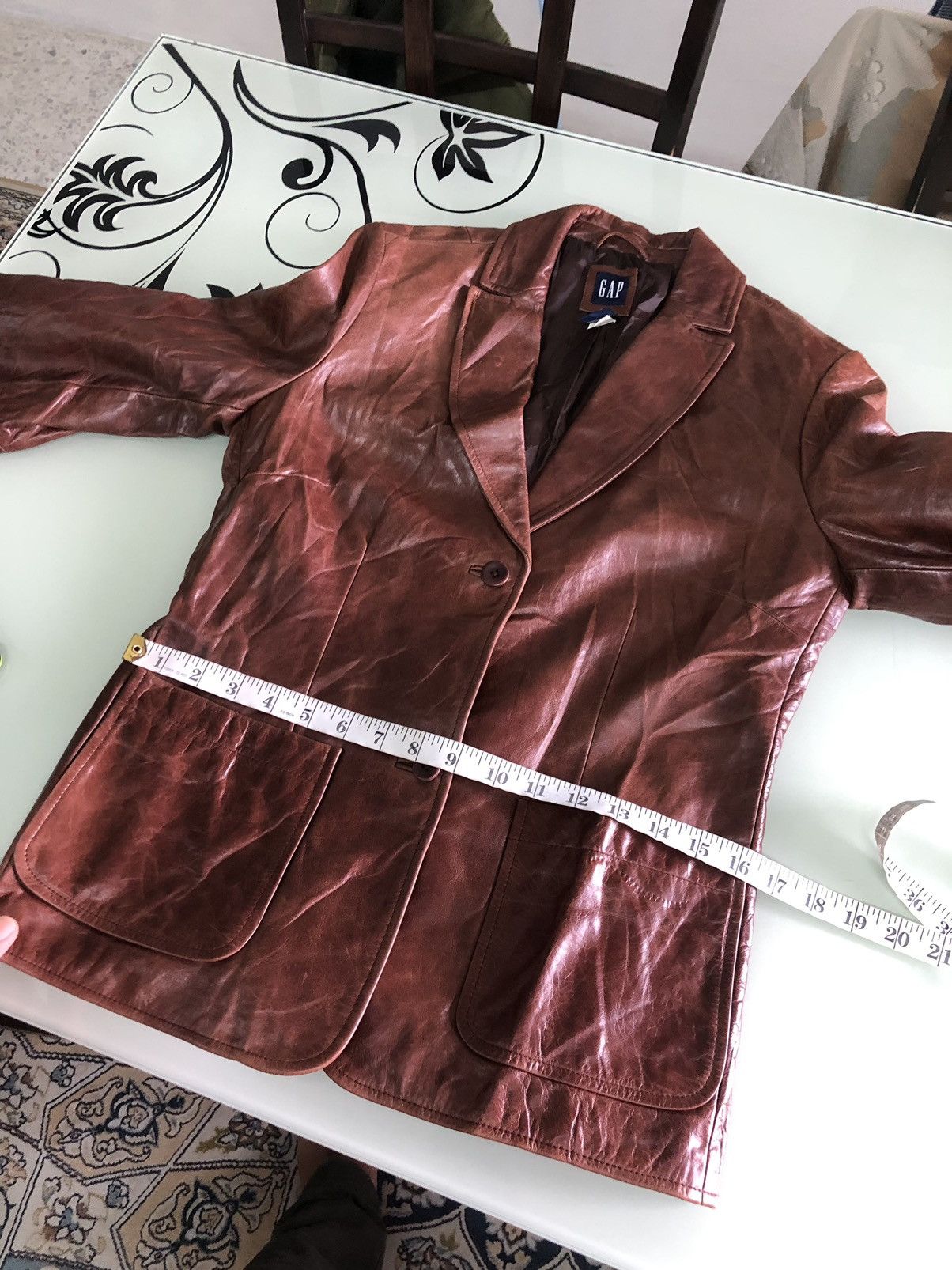Gap Vintage GAP Single Breasted Leather Jacket Size XS / US 0-2 / IT 36-38 - 18 Thumbnail