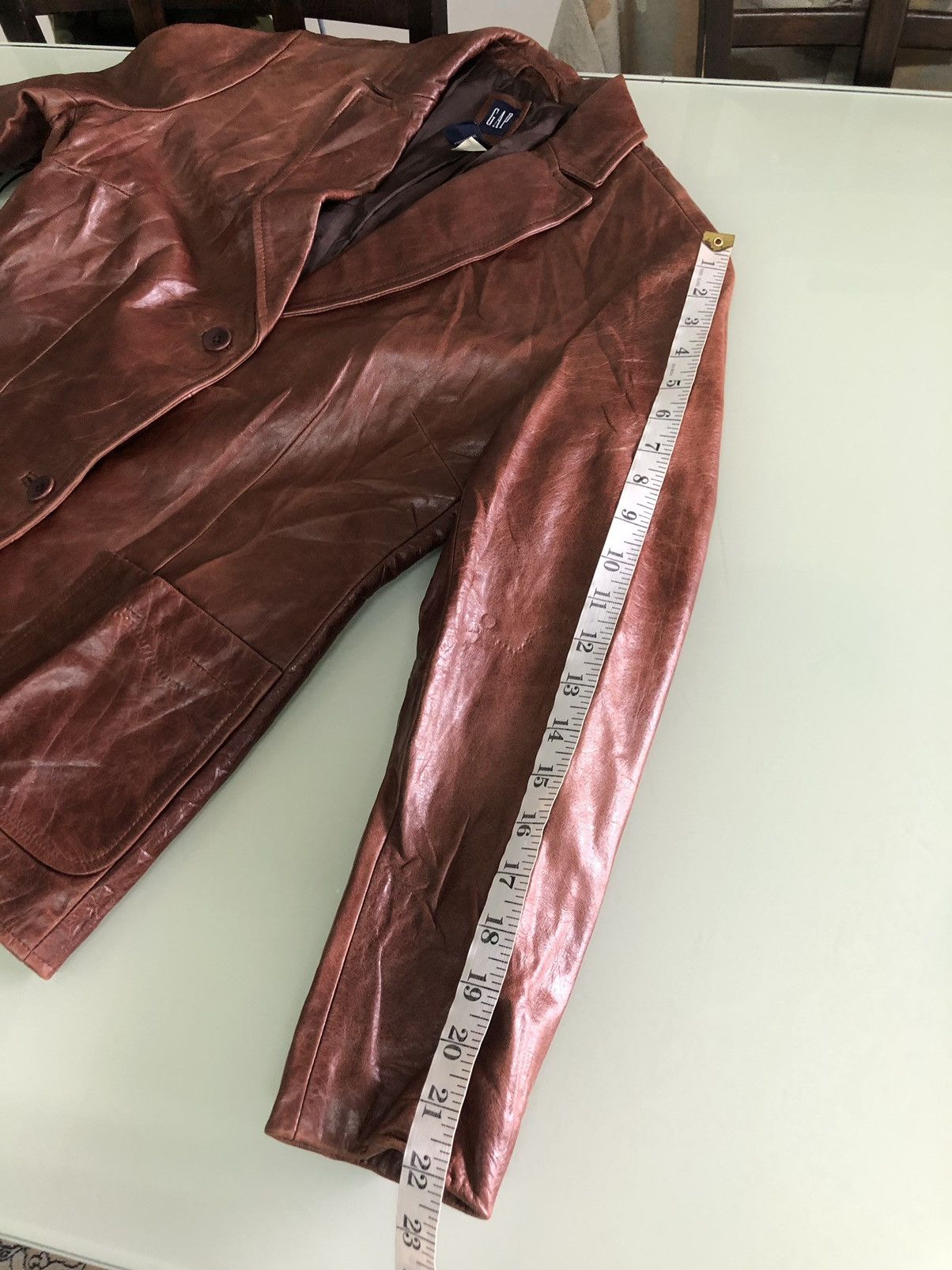 Gap Vintage GAP Single Breasted Leather Jacket Size XS / US 0-2 / IT 36-38 - 20 Thumbnail