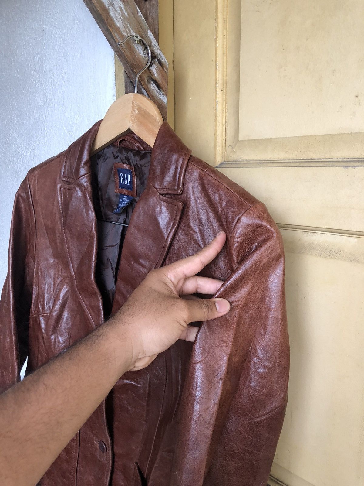Gap Vintage GAP Single Breasted Leather Jacket Size XS / US 0-2 / IT 36-38 - 11 Thumbnail
