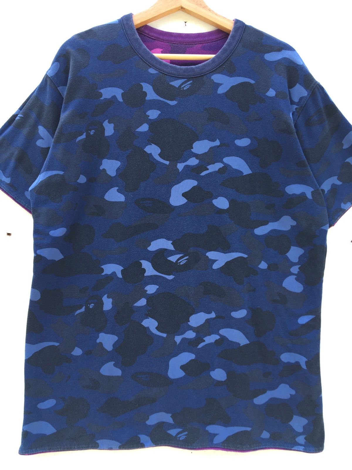 Bape Rare BAPE A Bathing Ape Colour Camo College Tee Reversible Size US L / EU 52-54 / 3 - 21 Thumbnail