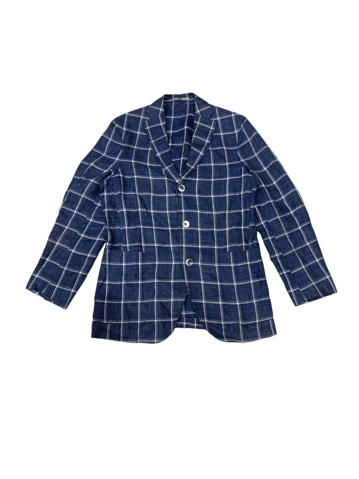VINTAGE BOGLIOLI DOVER PLAID TARTAN COAT BLAZER 44 ITALY