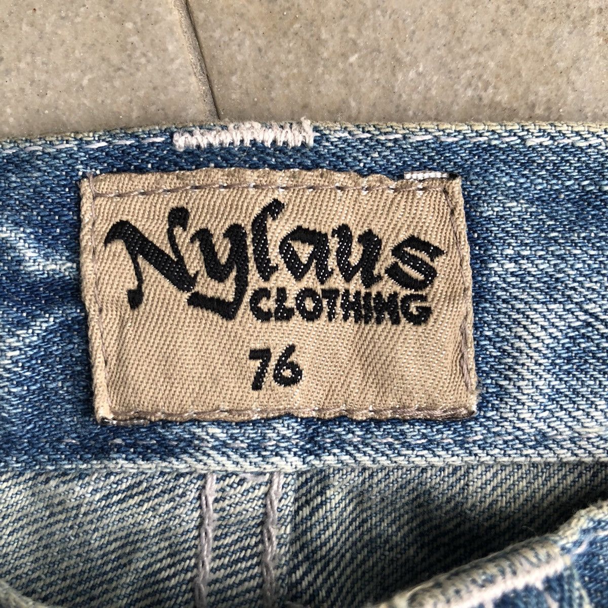 Japanese Brand Distressed silver paint splatter denim by Nylaus🔥 Size US 30 / EU 46 - 7 Thumbnail