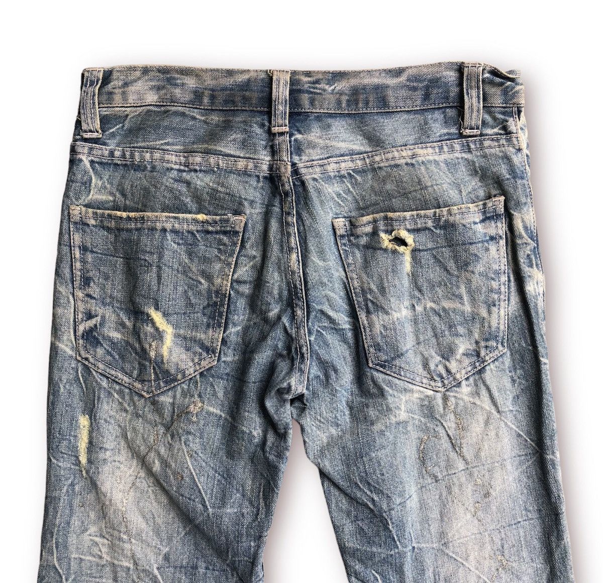 Japanese Brand Distressed silver paint splatter denim by Nylaus🔥 Size US 30 / EU 46 - 12 Thumbnail