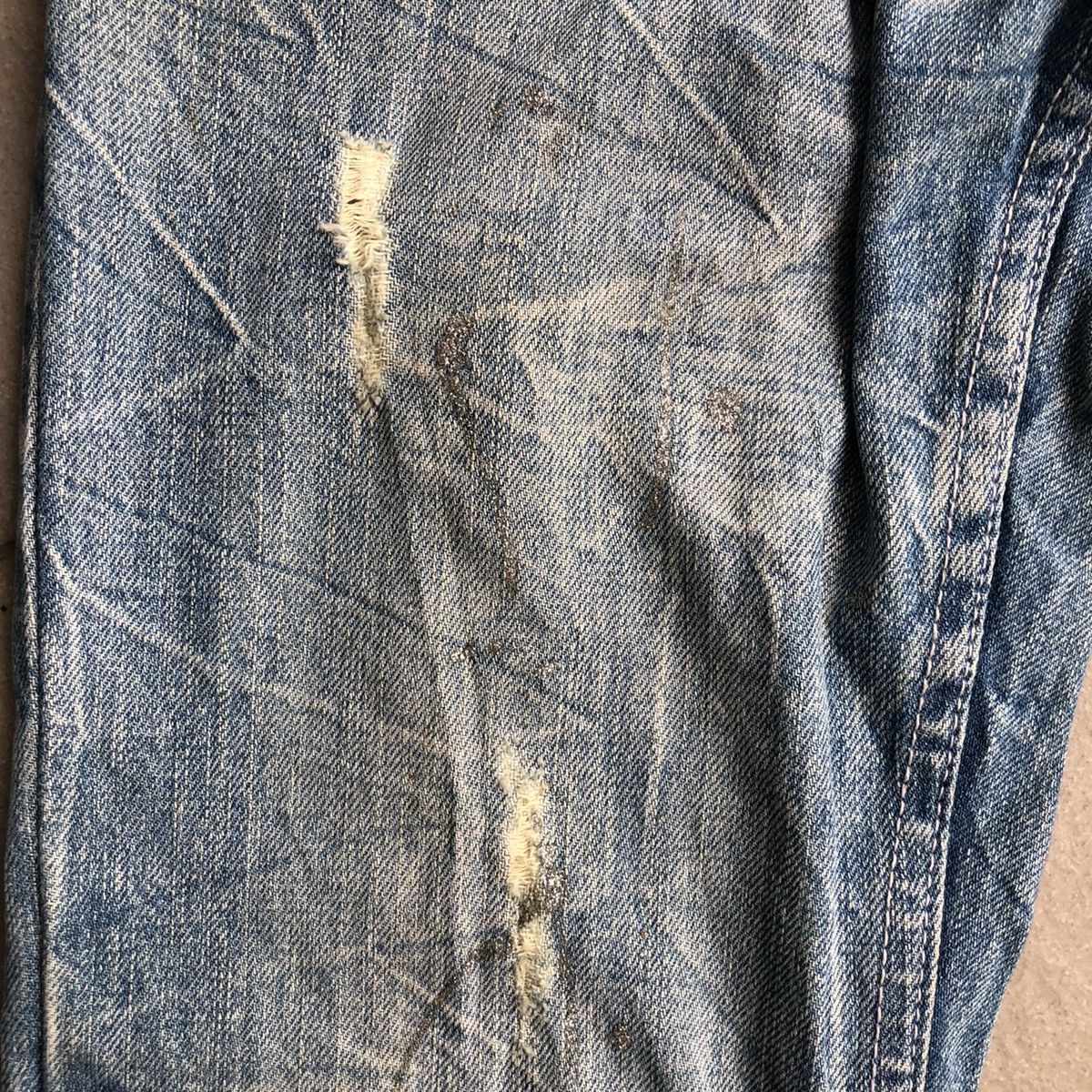 Japanese Brand Distressed silver paint splatter denim by Nylaus🔥 Size US 30 / EU 46 - 5 Thumbnail