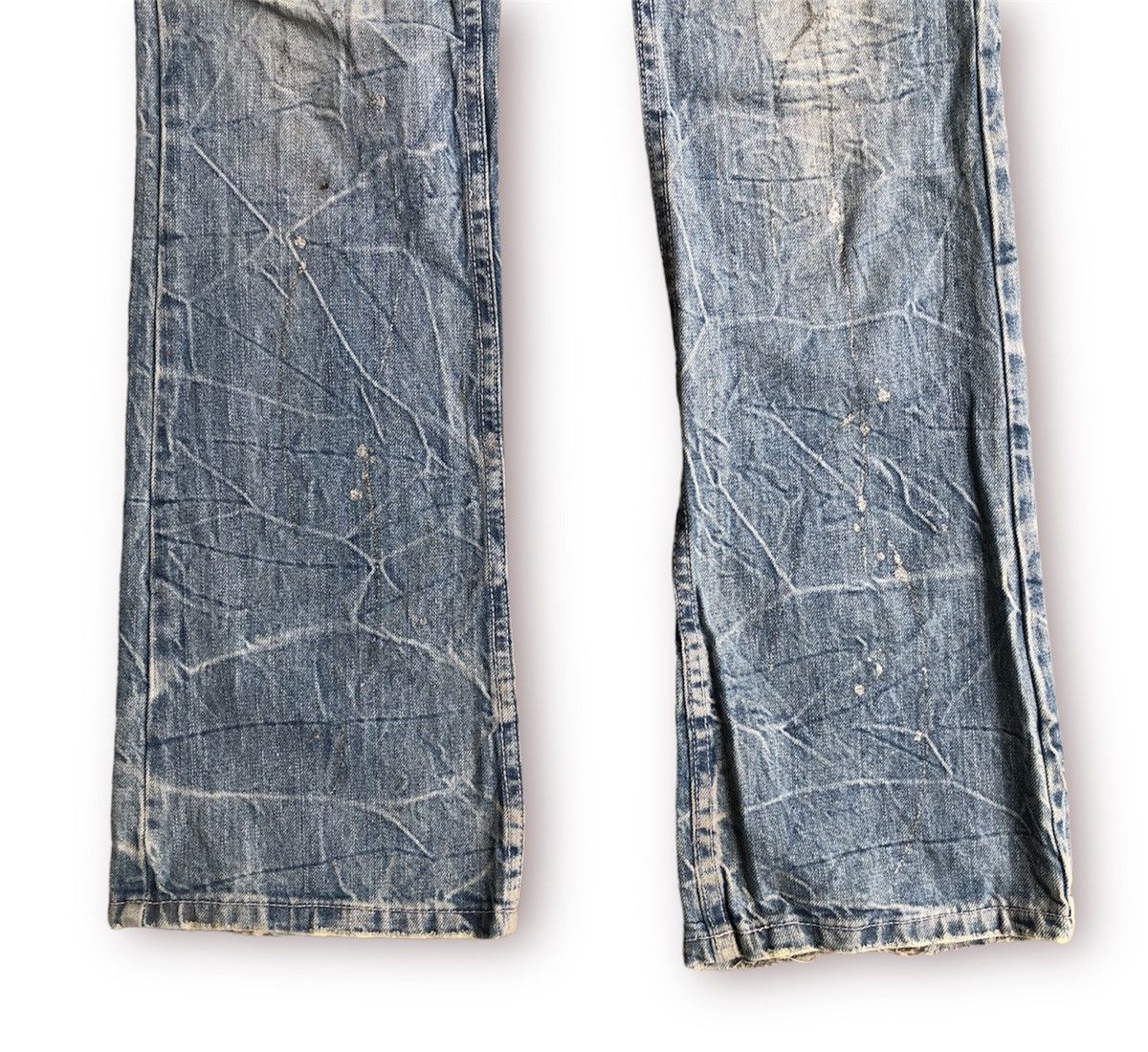 Japanese Brand Distressed silver paint splatter denim by Nylaus🔥 Size US 30 / EU 46 - 3 Thumbnail