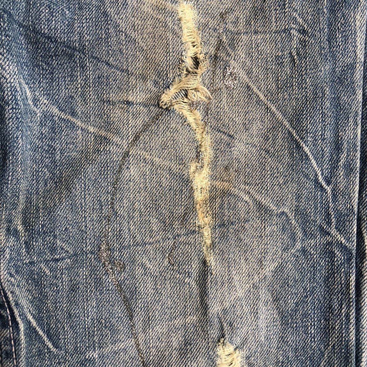 Japanese Brand Distressed silver paint splatter denim by Nylaus🔥 Size US 30 / EU 46 - 4 Thumbnail