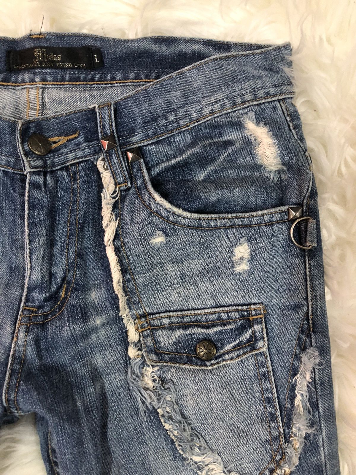 Designer × Japanese Brand Midas Bootcut Punk Design Distressed Denim 🤟🏼 Size US 31 - 4 Thumbnail
