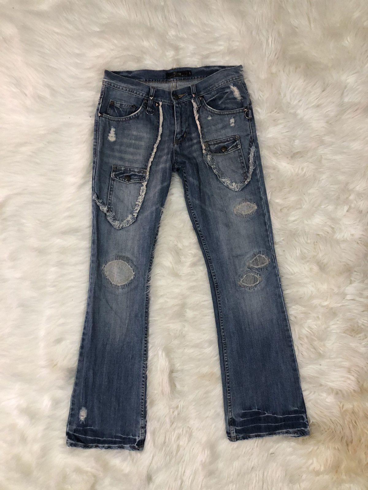 Designer × Japanese Brand Midas Bootcut Punk Design Distressed Denim 🤟🏼 Size US 31 - 1 Thumbnail