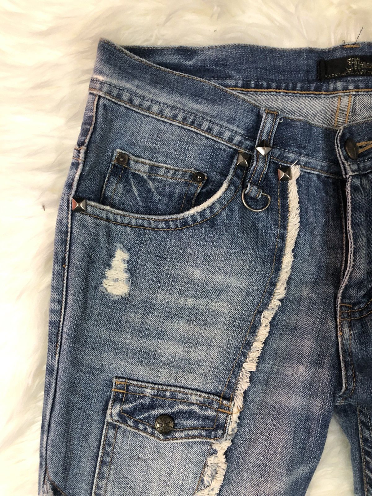 Designer × Japanese Brand Midas Bootcut Punk Design Distressed Denim 🤟🏼 Size US 31 - 5 Thumbnail