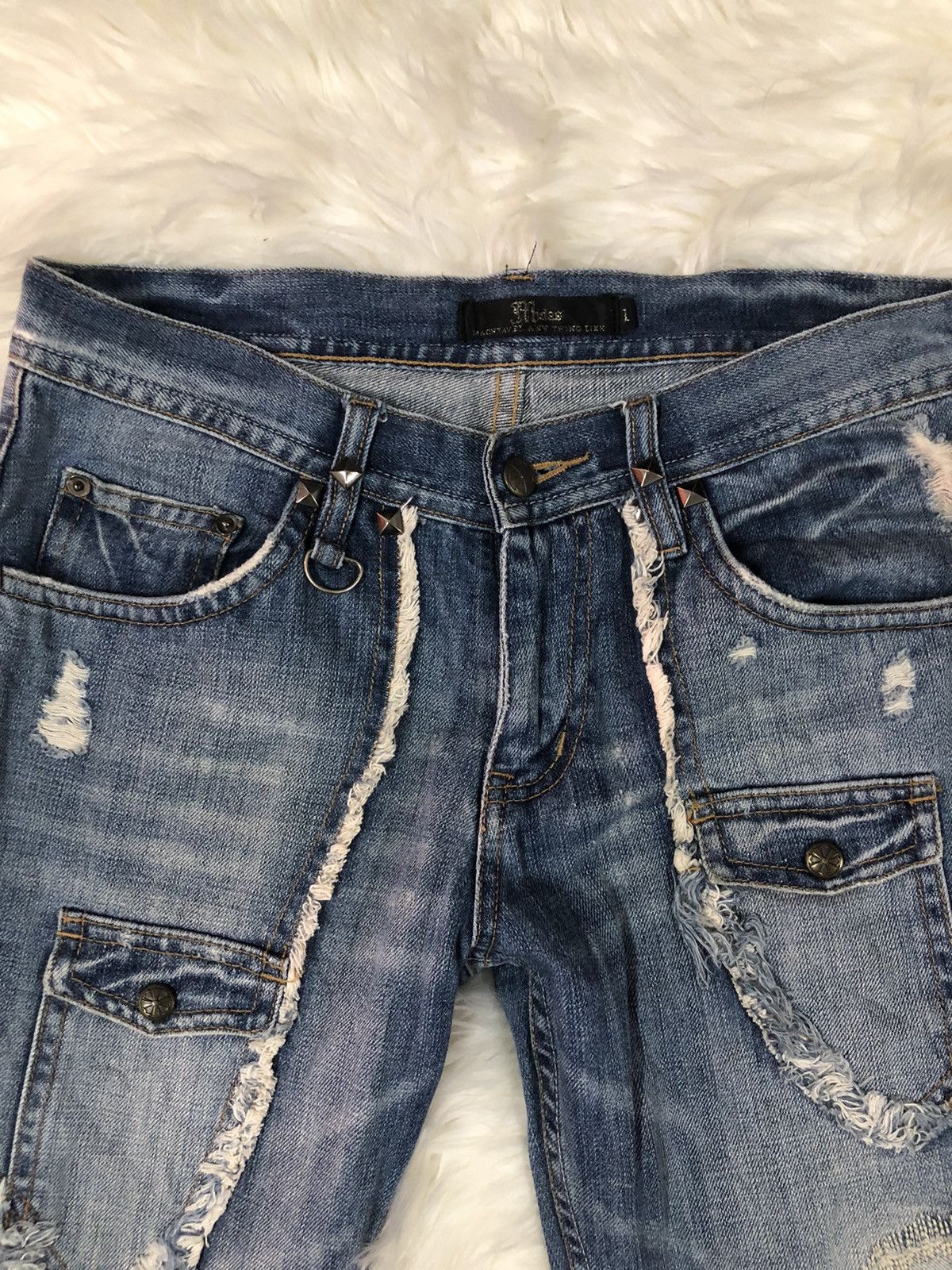 Designer × Japanese Brand Midas Bootcut Punk Design Distressed Denim 🤟🏼 Size US 31 - 3 Thumbnail