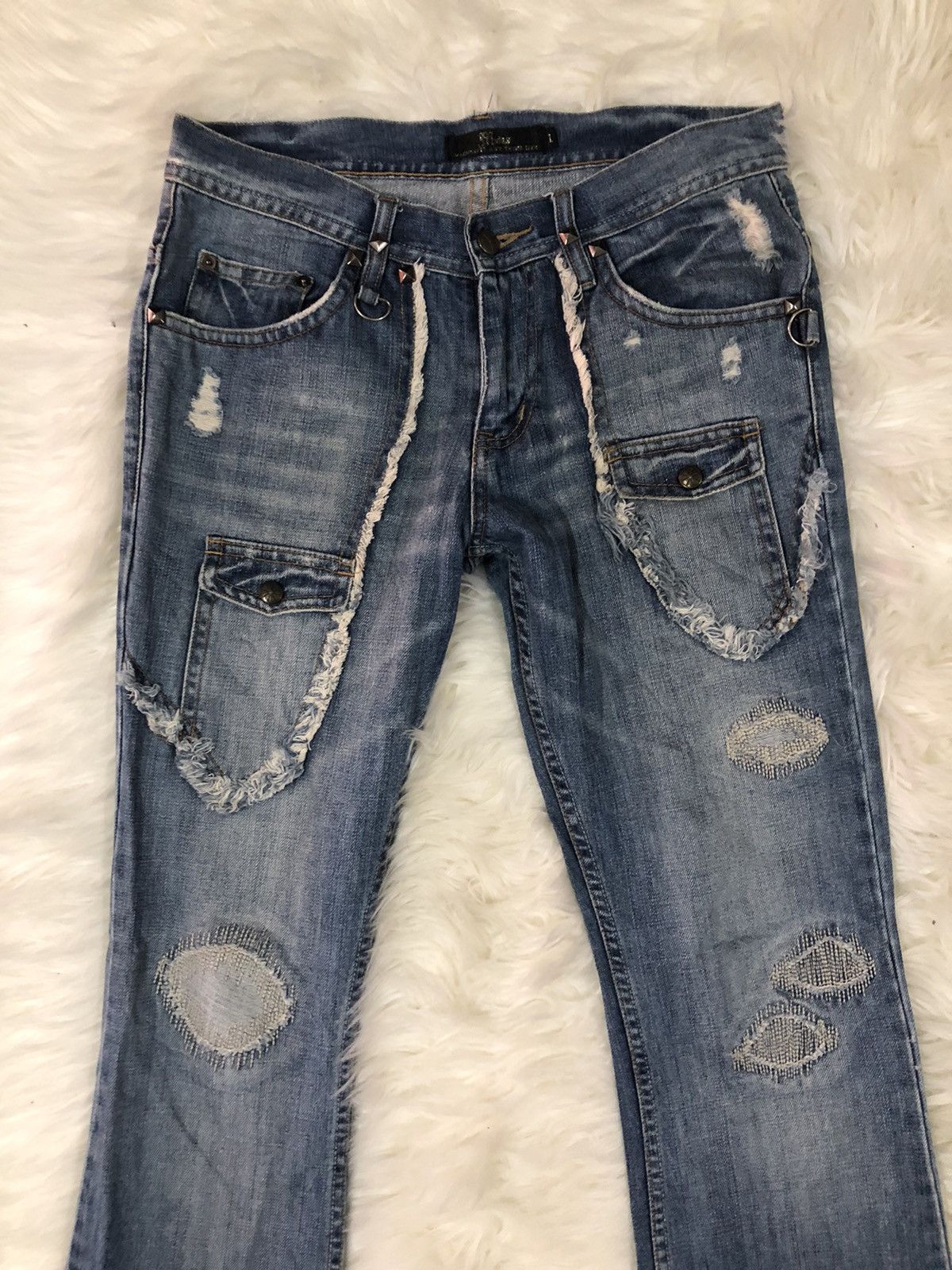 Designer × Japanese Brand Midas Bootcut Punk Design Distressed Denim 🤟🏼 Size US 31 - 2 Thumbnail