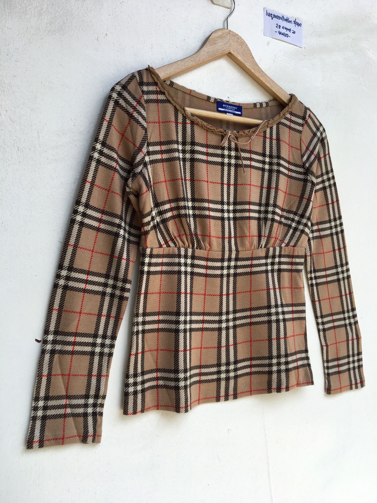 Burberry Vintage Burberry Checkered London Longsleeve Top Size S / US 4 / IT 40 - 2 Thumbnail