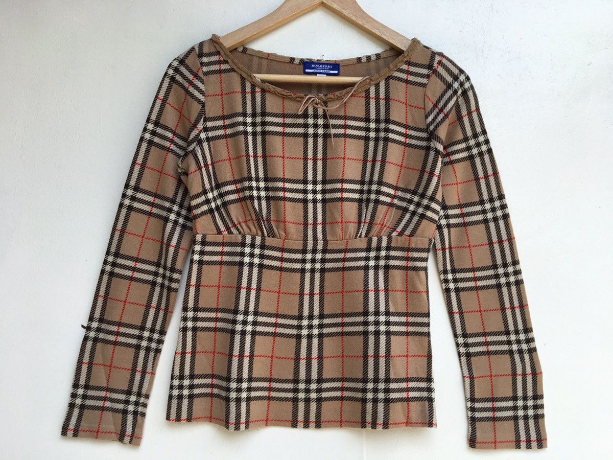 Burberry Vintage Burberry Checkered London Longsleeve Top Size S / US 4 / IT 40 - 4 Thumbnail