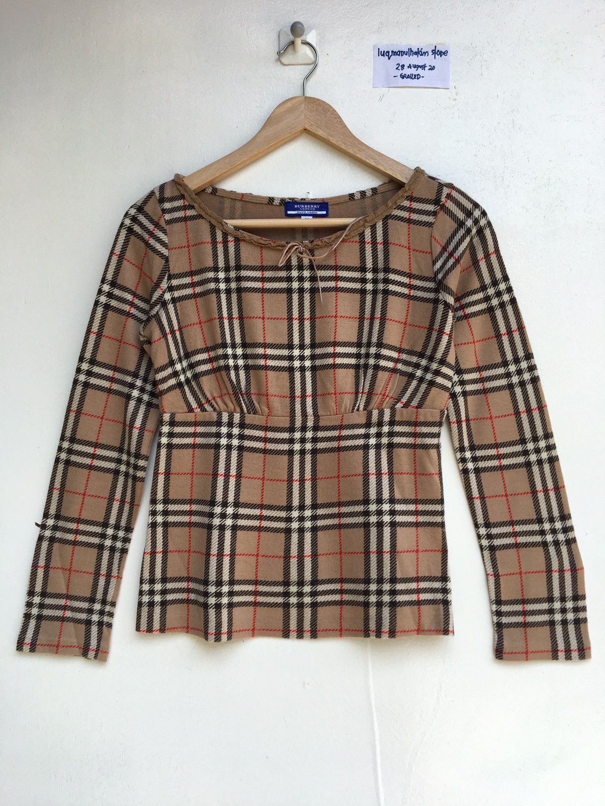 Burberry Vintage Burberry Checkered London Longsleeve Top Size S / US 4 / IT 40 - 1 Thumbnail