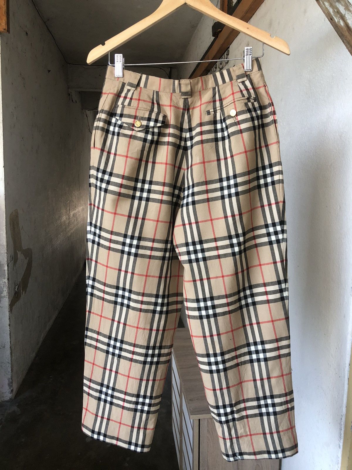 Burberry Vintage Burberry Nova Check Distressed Trousers Pants Size 27" / US 4 / IT 40 - 4 Thumbnail