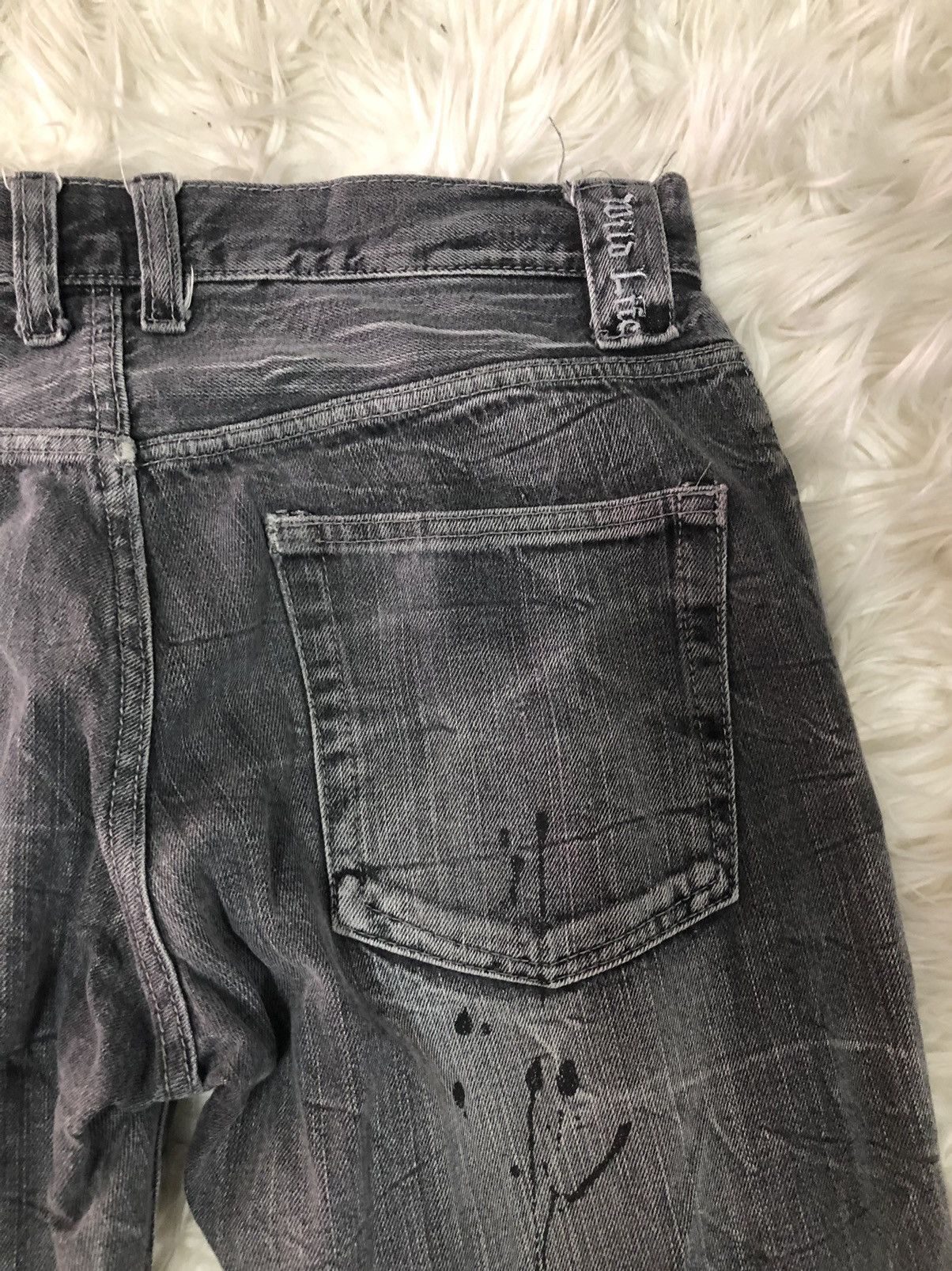 Japanese Brand Wild Life flared Japanese distressed denim faded black Size US 32 / EU 48 - 13 Thumbnail
