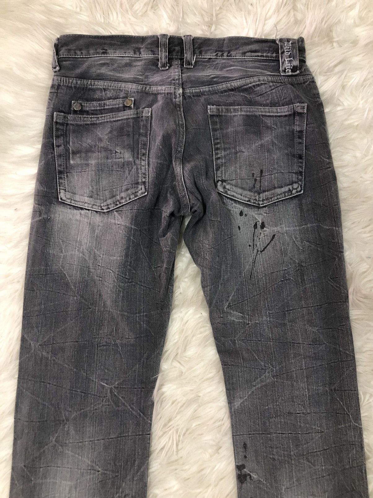 Japanese Brand Wild Life flared Japanese distressed denim faded black Size US 32 / EU 48 - 11 Thumbnail