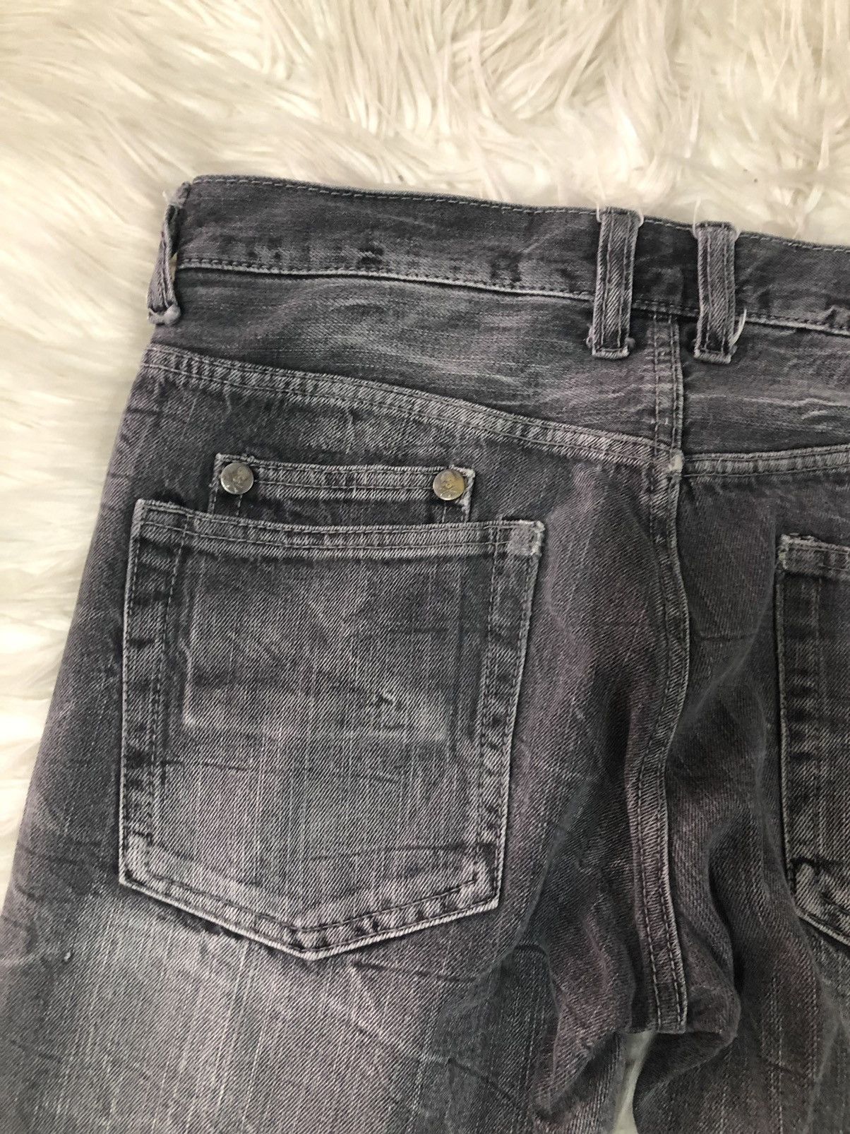 Japanese Brand Wild Life flared Japanese distressed denim faded black Size US 32 / EU 48 - 12 Thumbnail
