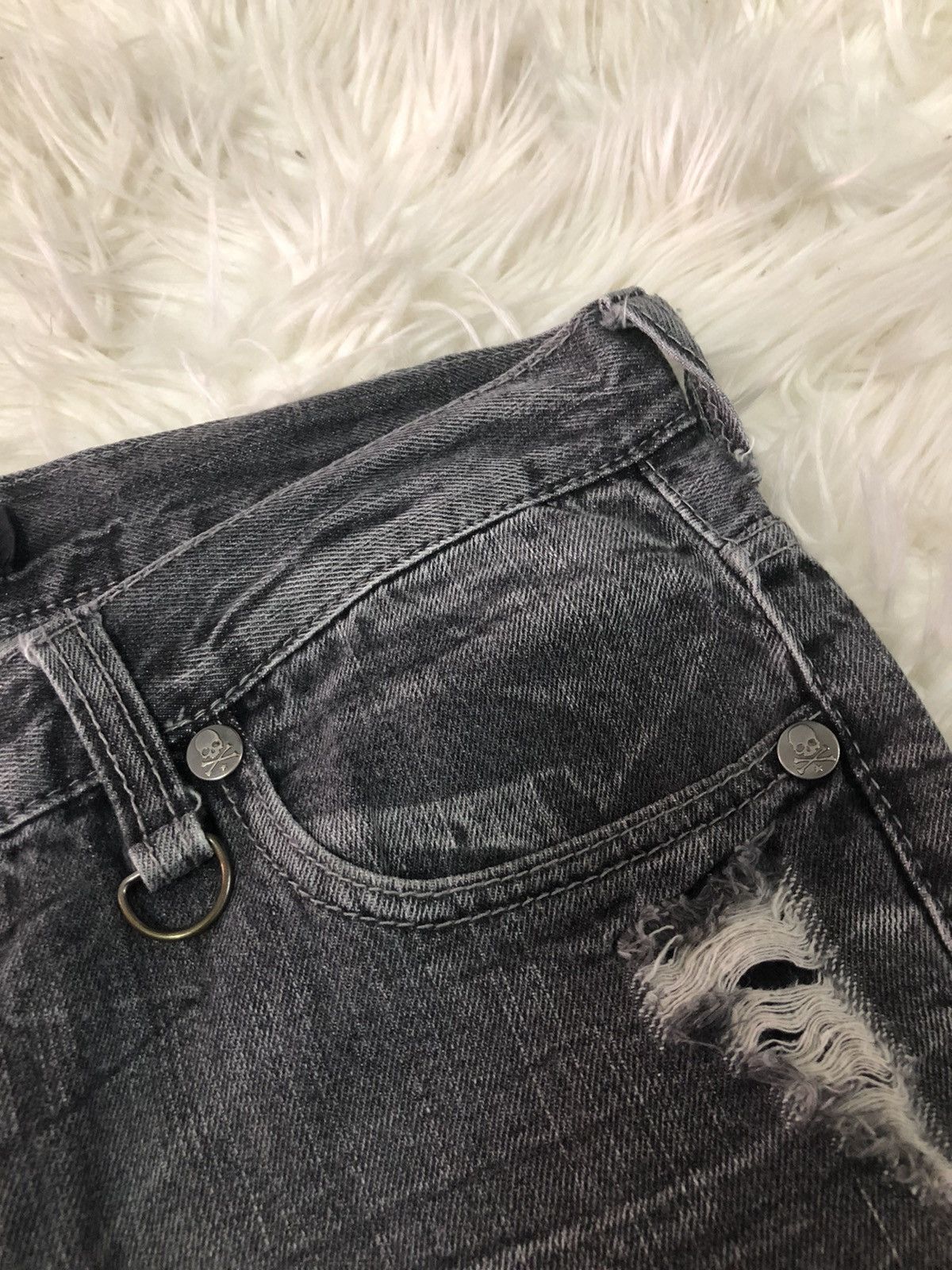 Japanese Brand Wild Life flared Japanese distressed denim faded black Size US 32 / EU 48 - 7 Thumbnail