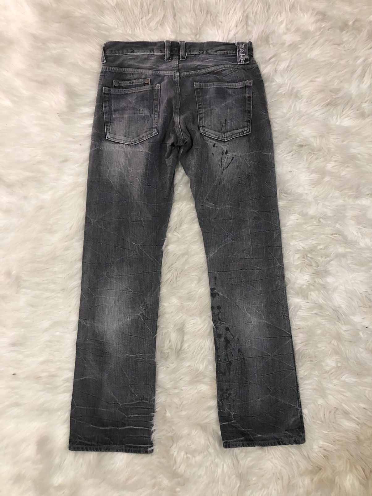 Japanese Brand Wild Life flared Japanese distressed denim faded black Size US 32 / EU 48 - 10 Thumbnail