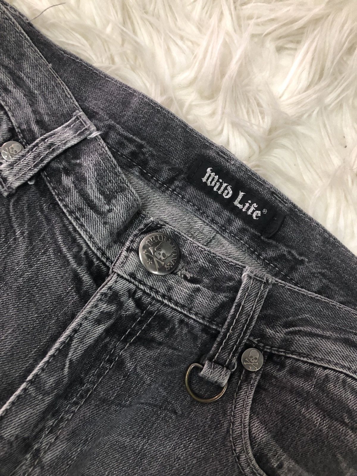 Japanese Brand Wild Life flared Japanese distressed denim faded black Size US 32 / EU 48 - 5 Thumbnail