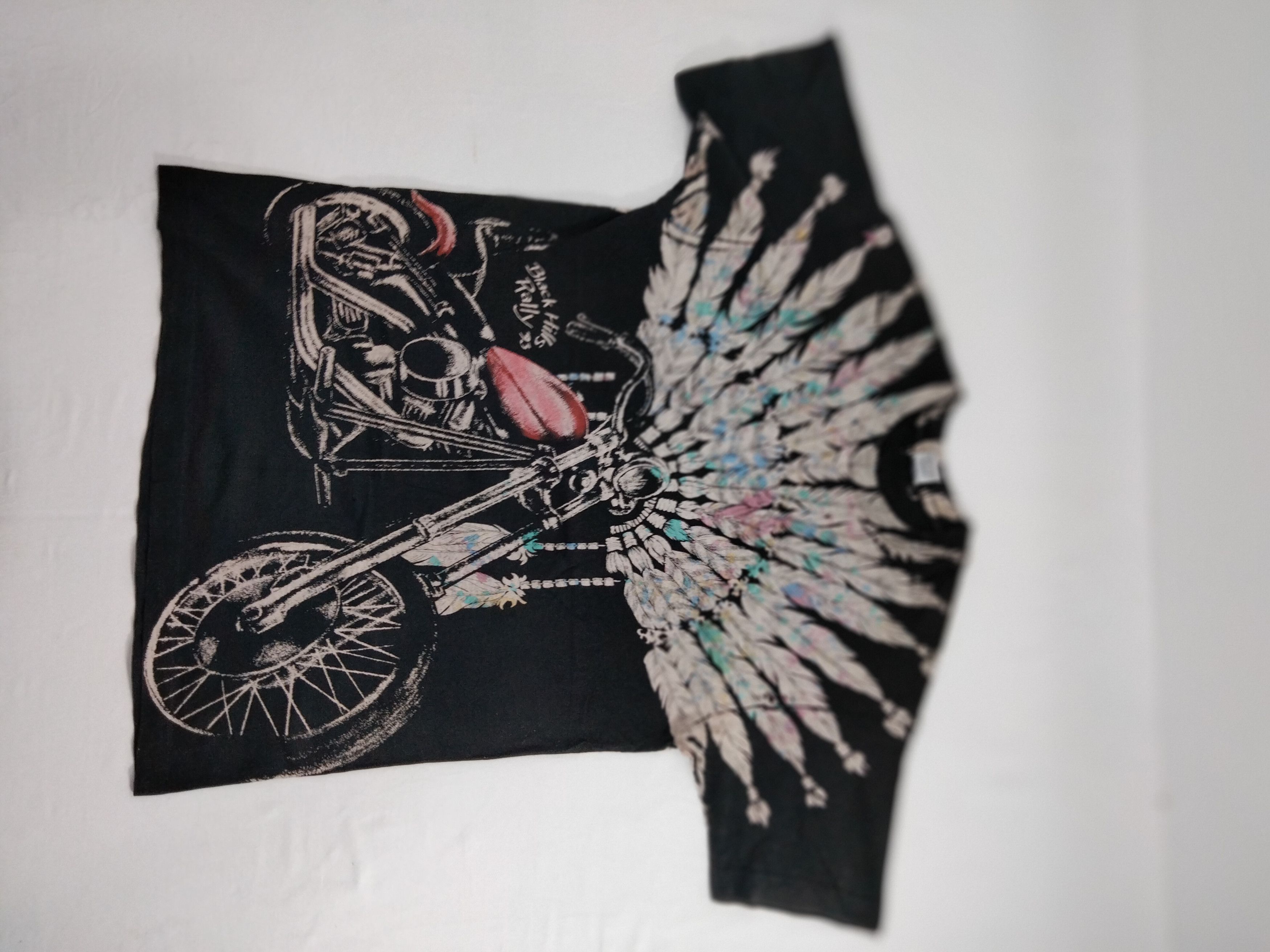 Fruit Of The Loom × Harley Davidson × Vintage Vintage 90s Black hills Rally T shirt over print Size US L / EU 52-54 / 3 - 4 Thumbnail