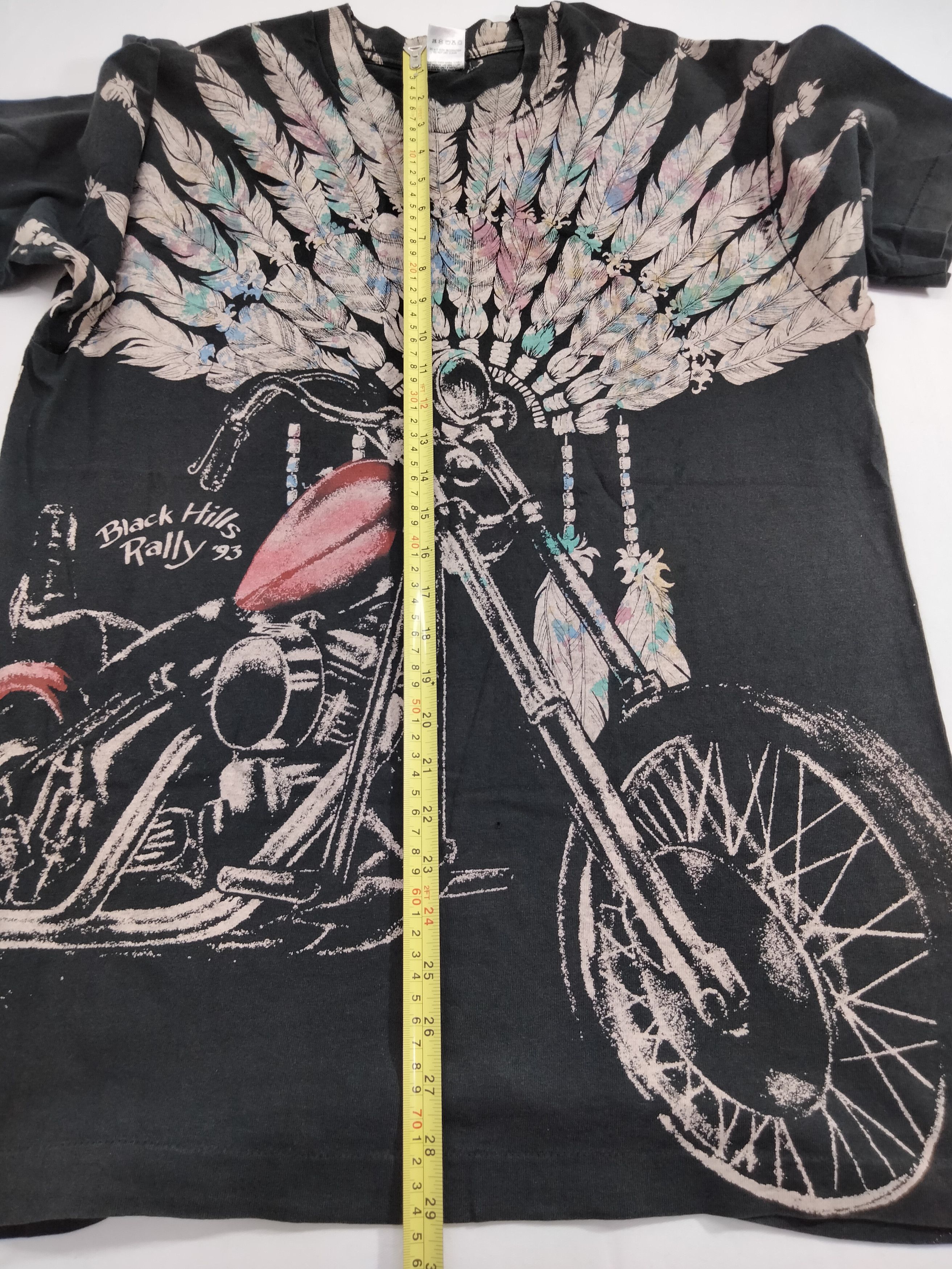 Fruit Of The Loom × Harley Davidson × Vintage Vintage 90s Black hills Rally T shirt over print Size US L / EU 52-54 / 3 - 7 Thumbnail