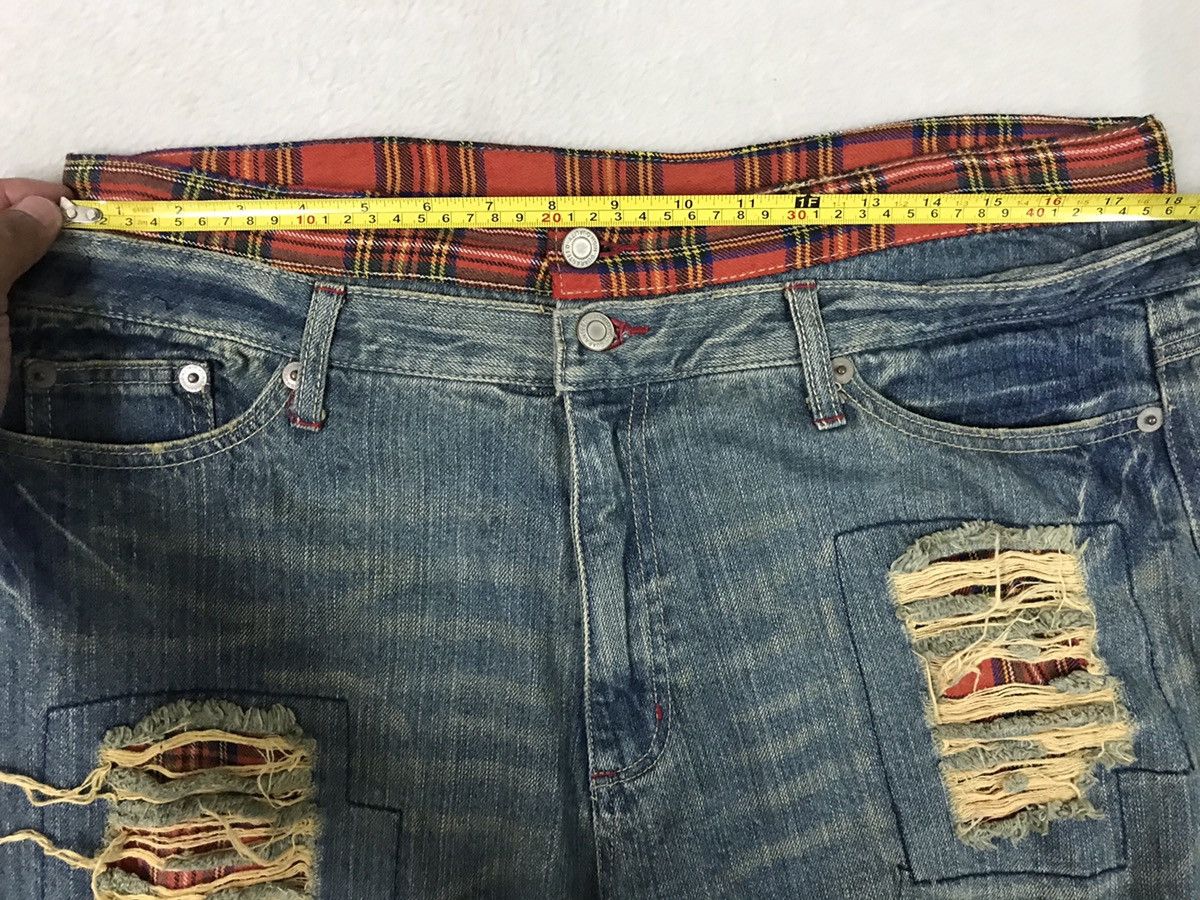 Designer × Japanese Brand Double Waist Distressed Jeans Nice Pattern and Design Size US 36 / EU 52 - 8 Thumbnail
