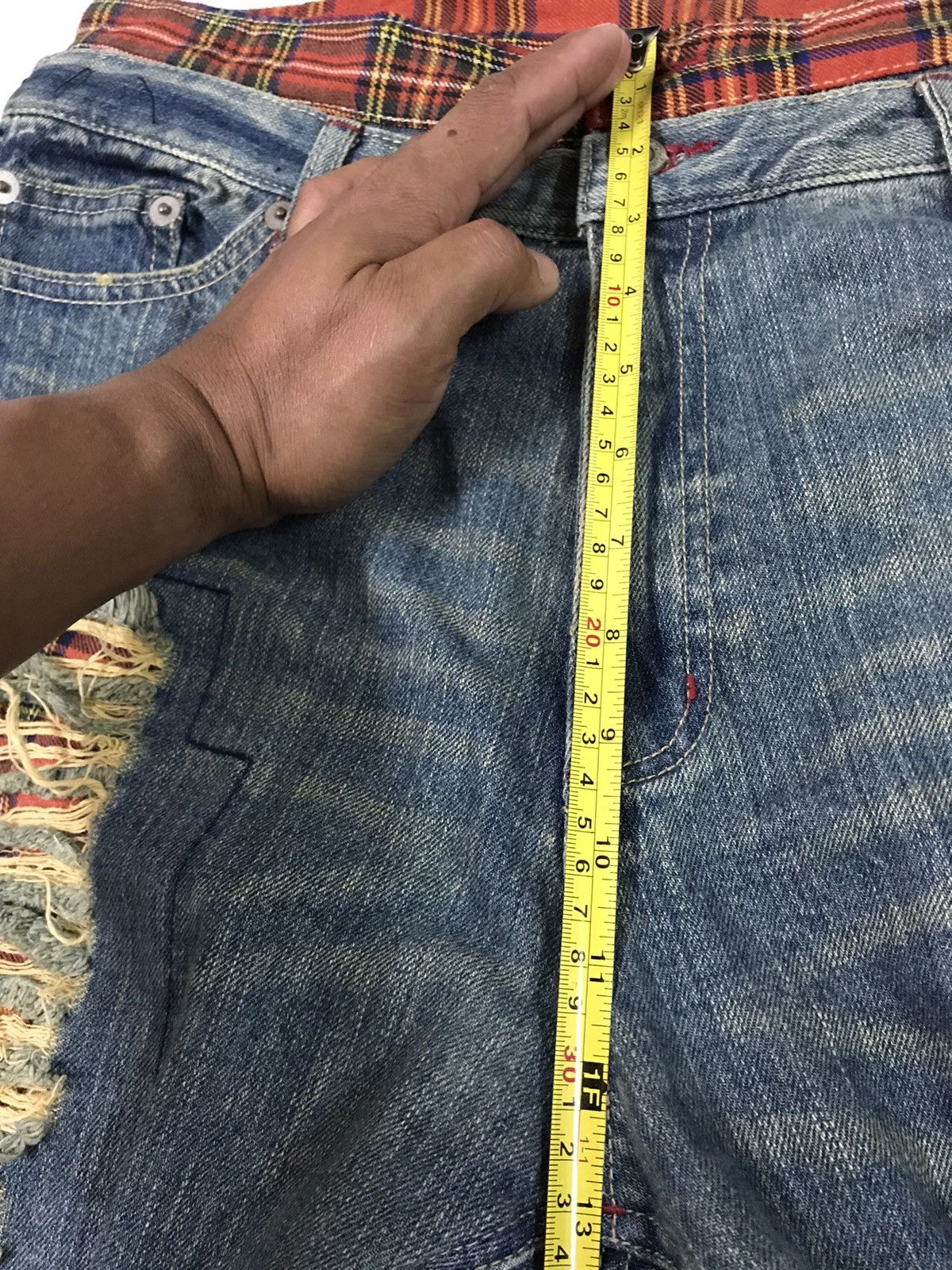 Designer × Japanese Brand Double Waist Distressed Jeans Nice Pattern and Design Size US 36 / EU 52 - 9 Thumbnail