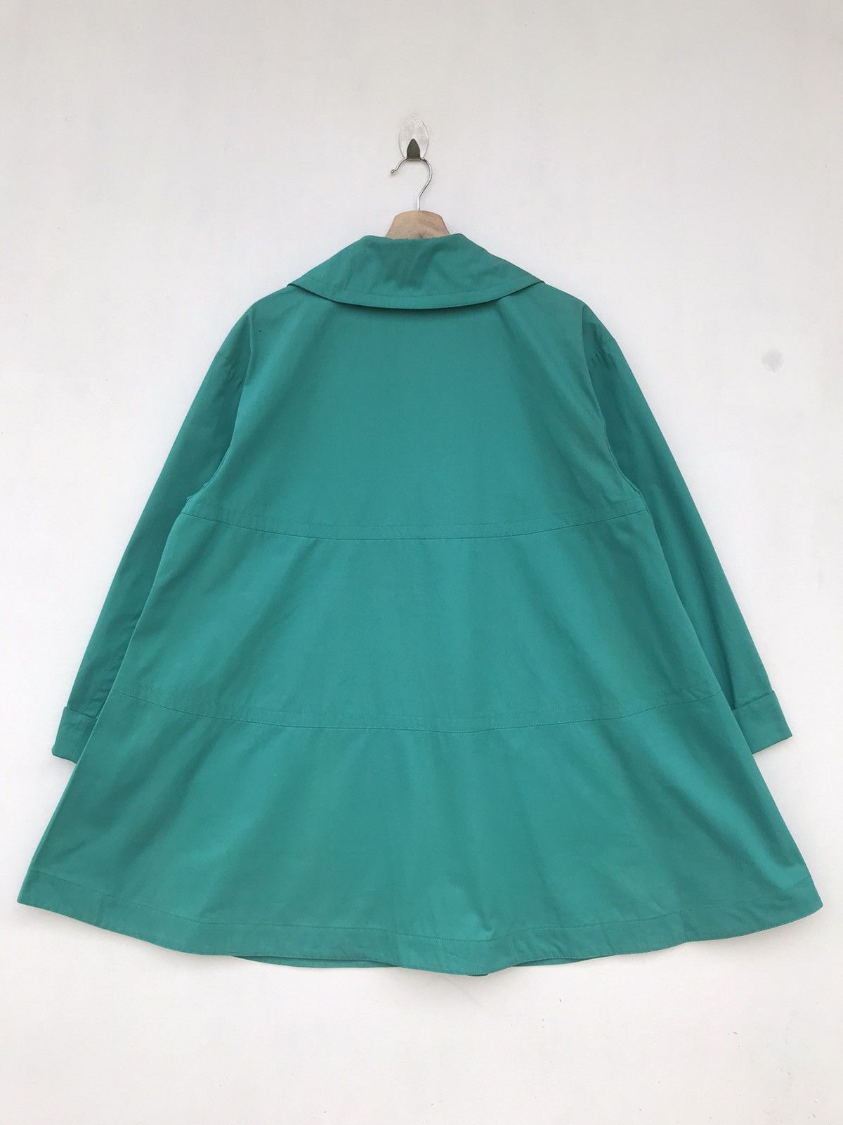 Yves Saint Laurent YSL Yves Saint Laurent Teal A-Line Coat - YKK Zip, Rare Find Size L / US 10 / IT 46 - 4 Thumbnail