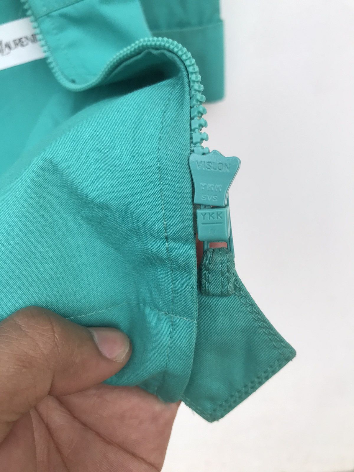Yves Saint Laurent YSL Yves Saint Laurent Teal A-Line Coat - YKK Zip, Rare Find Size L / US 10 / IT 46 - 8 Thumbnail