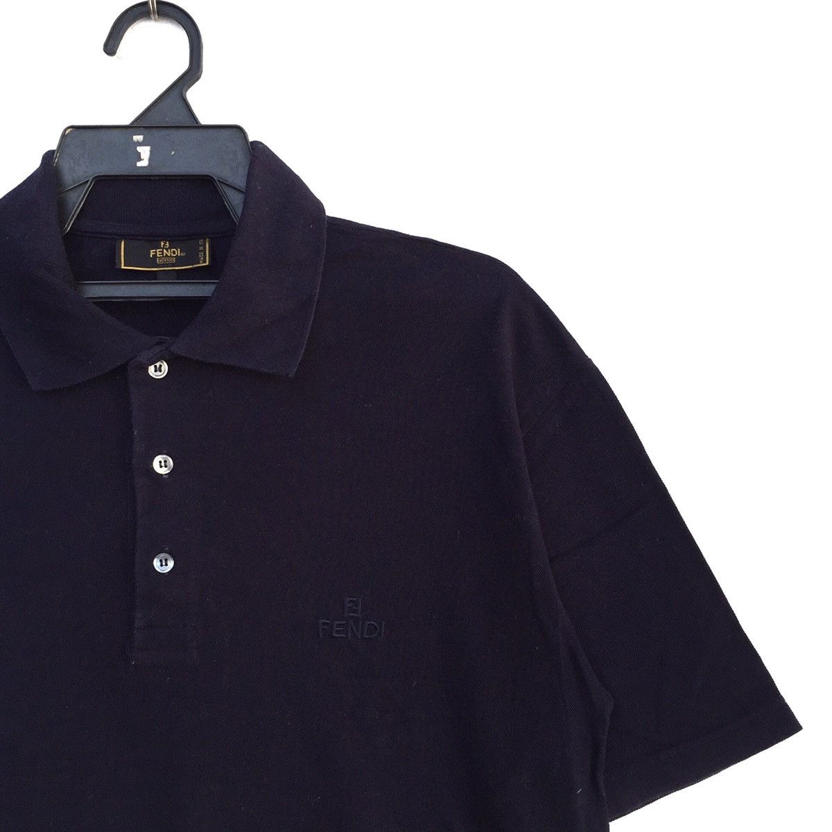 Fendi Vintage 90s Fendi Small Logo Embroidered Polo | Designer Size US M / EU 48-50 / 2 - 2 Thumbnail