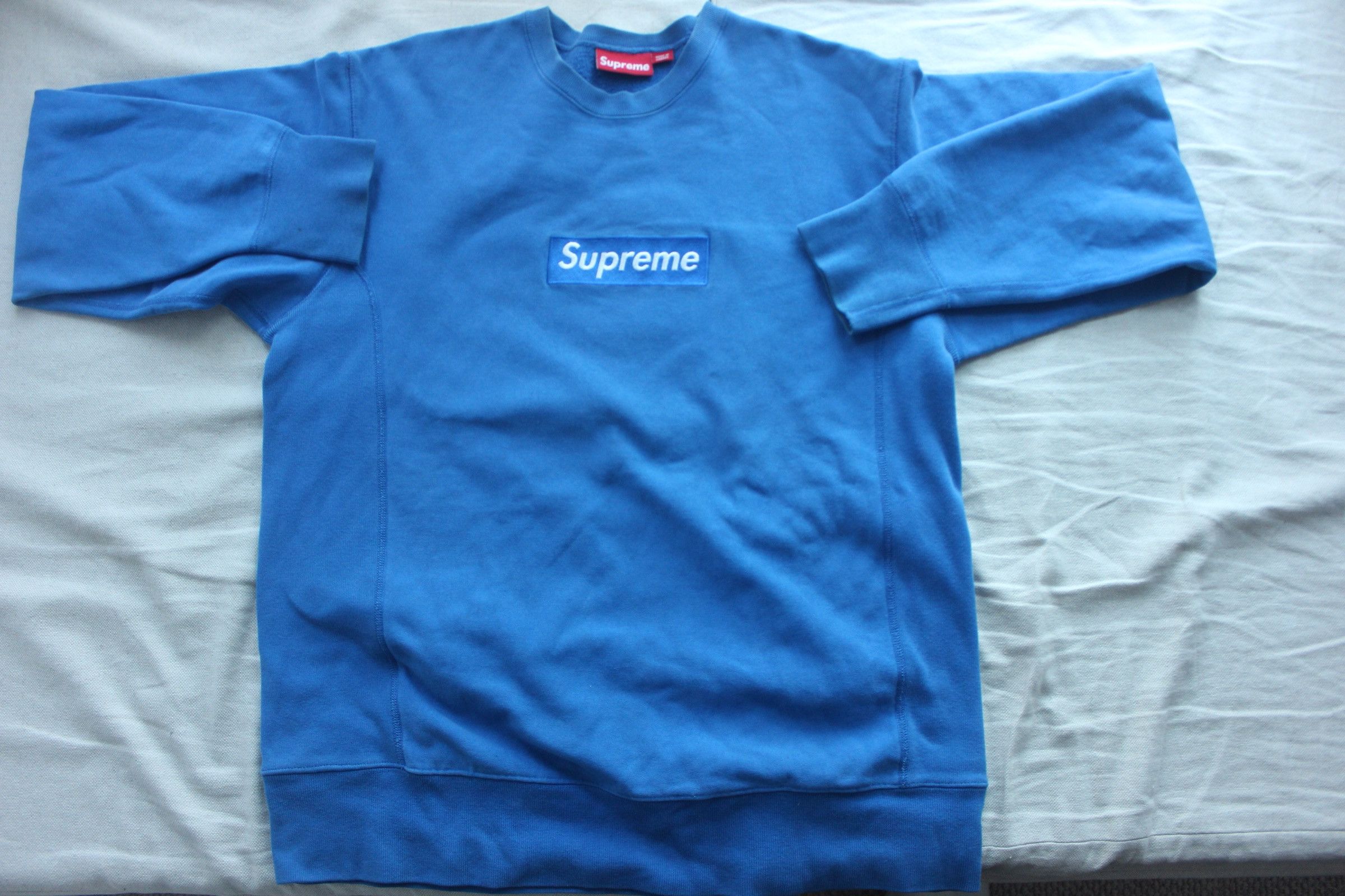 Supreme Blue Box Logo Crew neck | Grailed