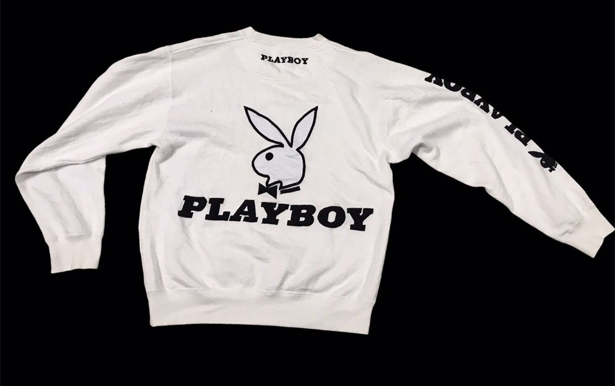 Playboy Playboy White Sweatshirt Big Bunny Spell Out Size M Size US M / EU 48-50 / 2 - 1 Thumbnail