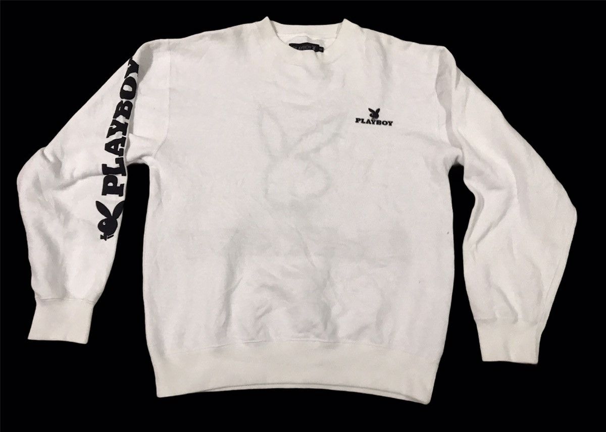 Playboy Playboy White Sweatshirt Big Bunny Spell Out Size M Size US M / EU 48-50 / 2 - 2 Thumbnail