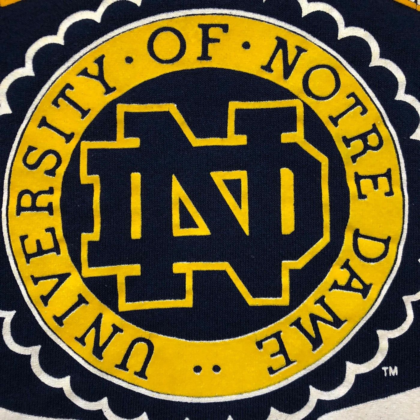 Vintage Vintage Notre Dame Sweatshirt Fighting Irish University 90s Size US L / EU 52-54 / 3 - 3 Thumbnail