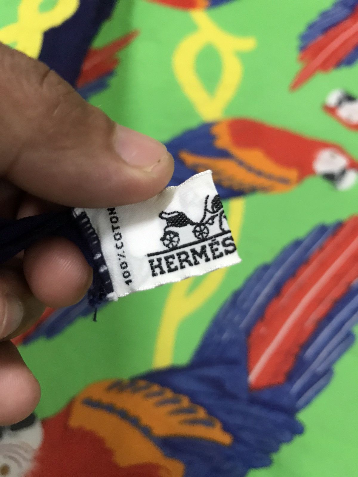 Hermes × Vintage Vintage Hermes Scarf Big Size Rare Size Nice Design Size ONE SIZE - 5 Thumbnail