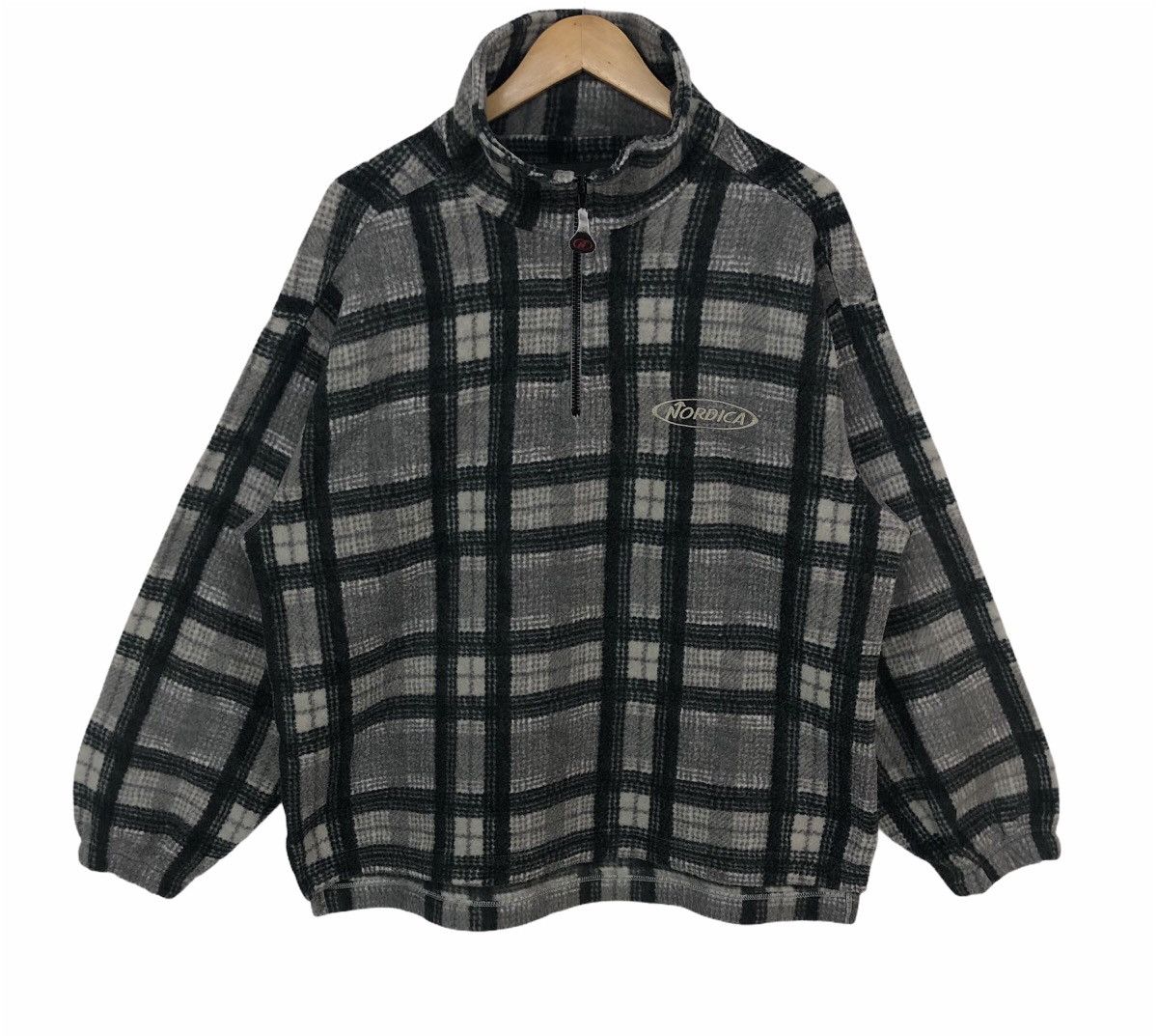 image of Nordica Half Zipper Skiwear Jacket in Checkered, Men's (Size Large)