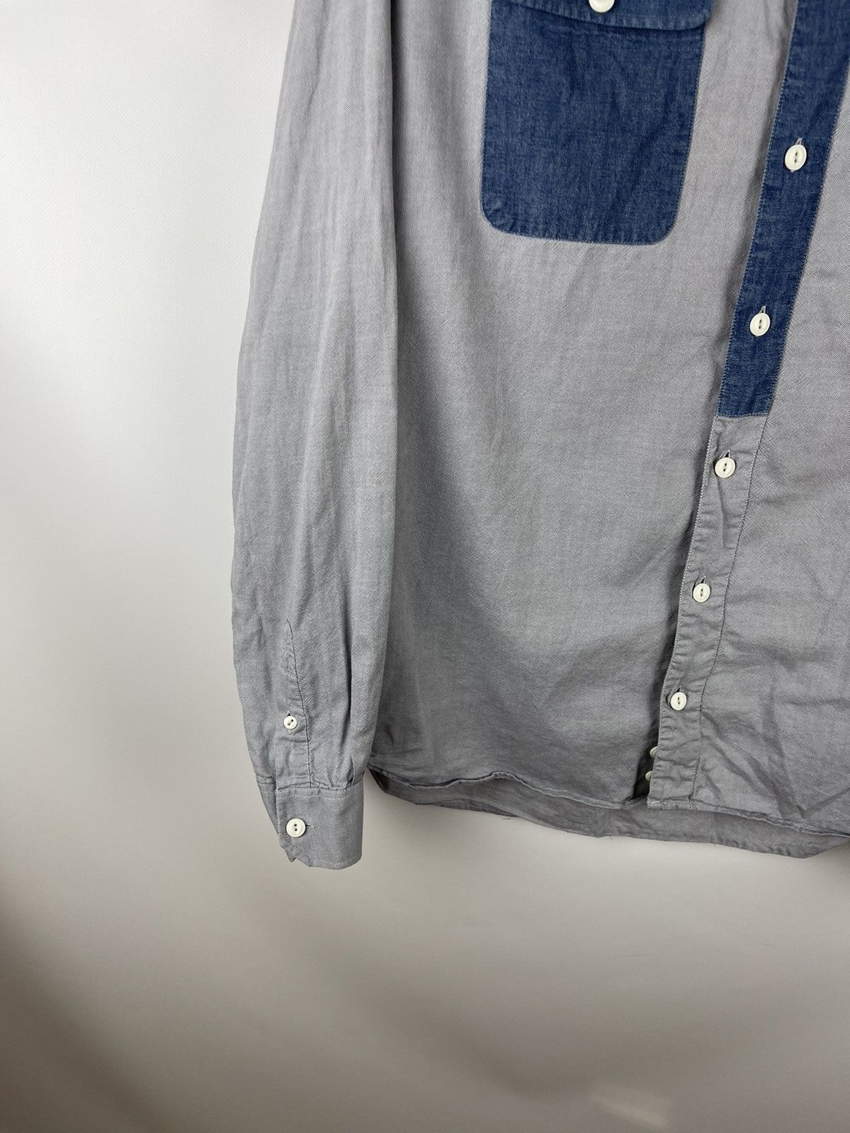 Norse Projects Norse Projects cotton grey blue denim 2 pockets logo shirt Size US L / EU 52-54 / 3 - 3 Thumbnail